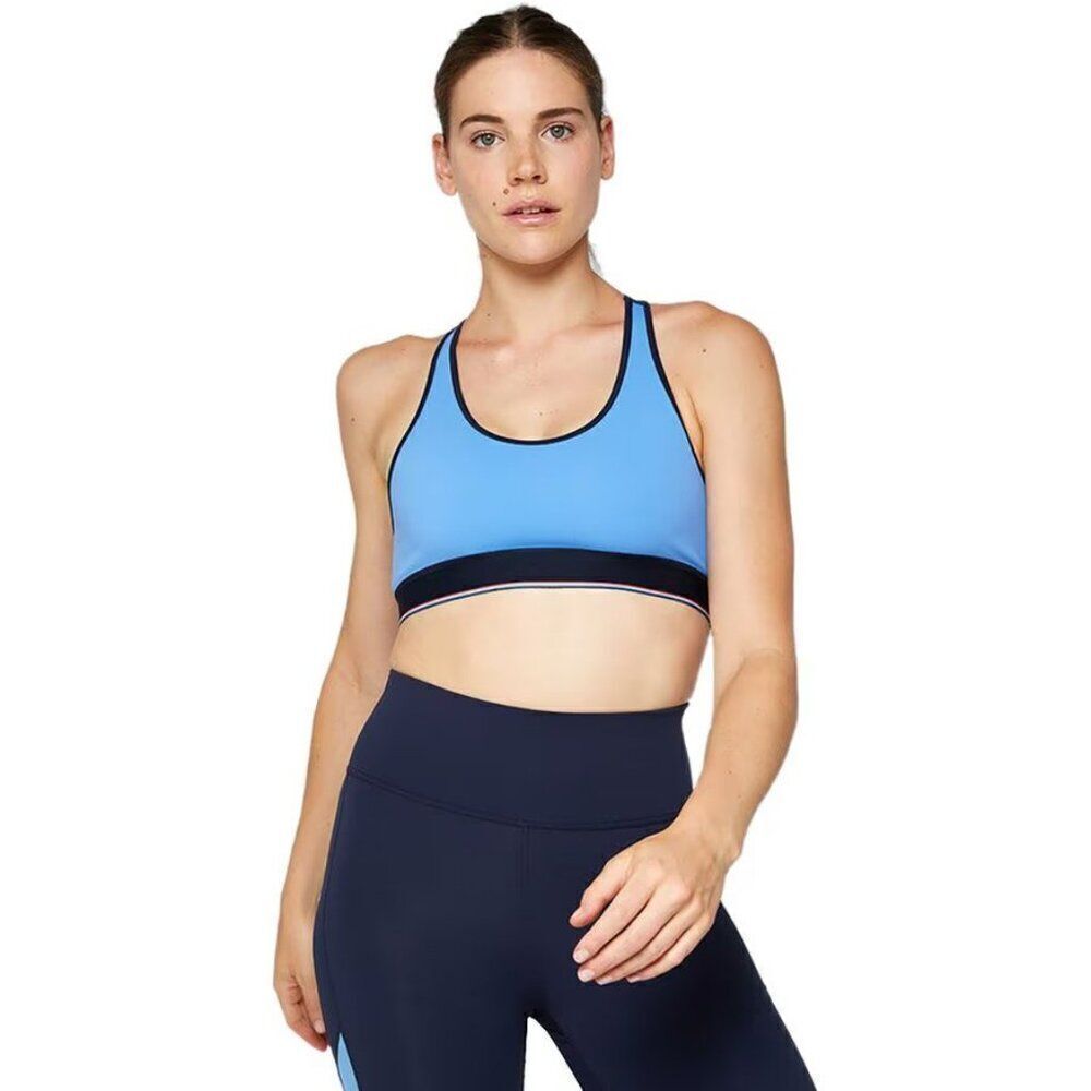 FourLaps Women's Blue & Black Circuit Sports Bra Size Medium
